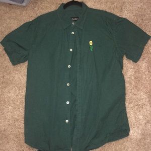Green RIP N DIP flower button up